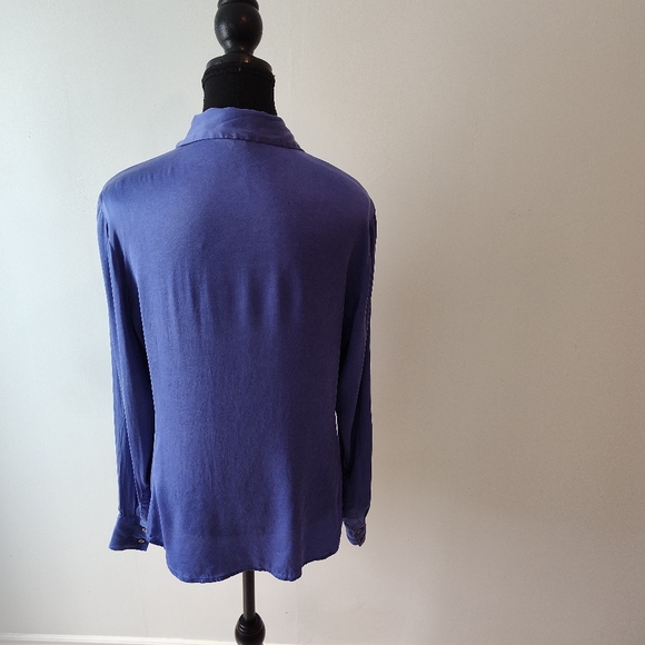 Purple Silk Blouse Ann Taylor - Picture 4 of 4